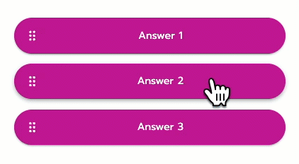 The user clicks and drags to put answers 1, 2, and 3 in a different order.